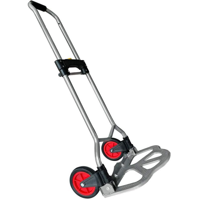 Luggage Trolley Foldable Aluminum Transport Trolley With Adjustable Height With Wheels And Extra Long Telescopic Handle, Load Capacity 60kg