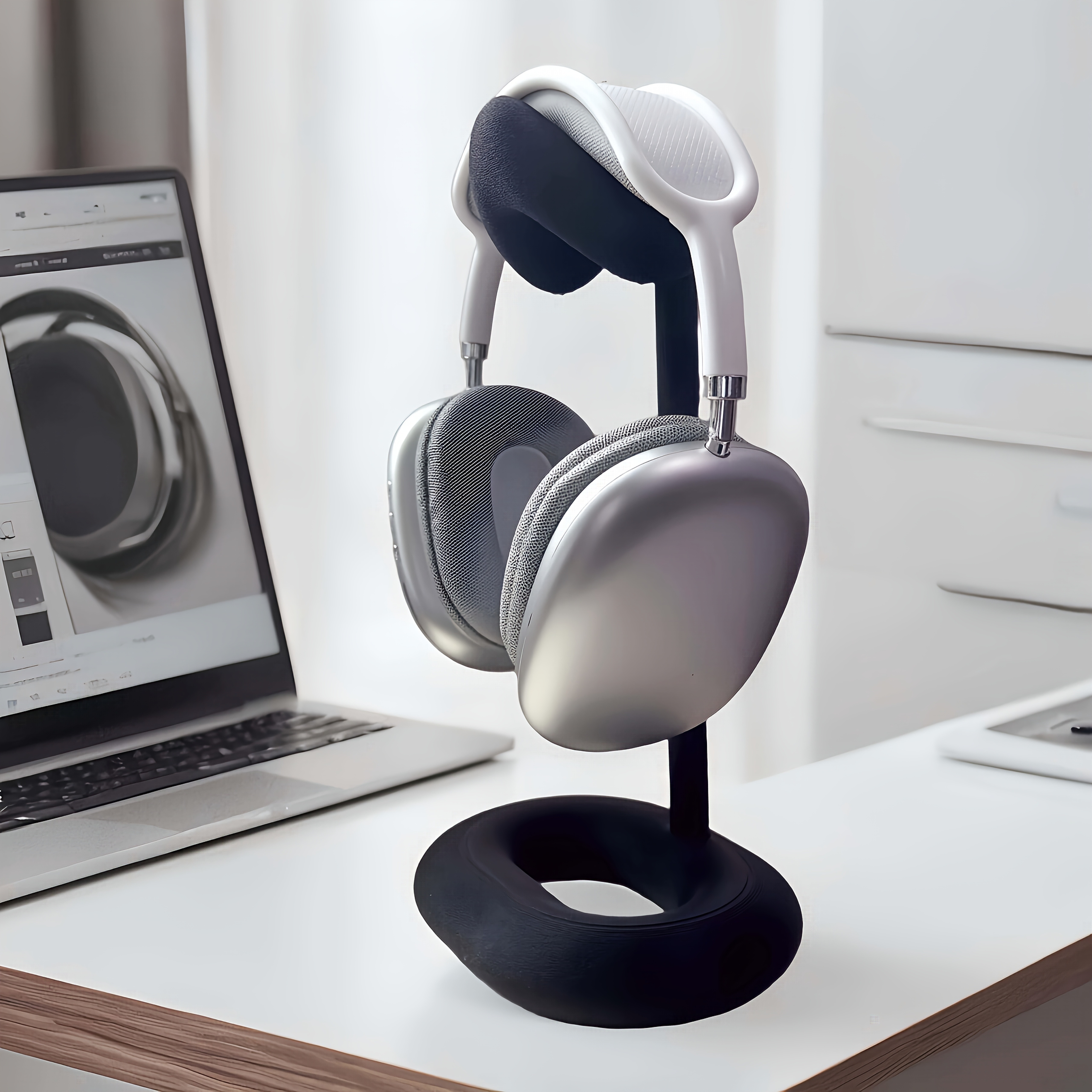 1pc headset stand made of resin orange white black multi functional desktop holder compatible with all headphones detachable display rack for students dorms office desks computer tables storage rack for gaming headsets a perfect gift for Product details 4