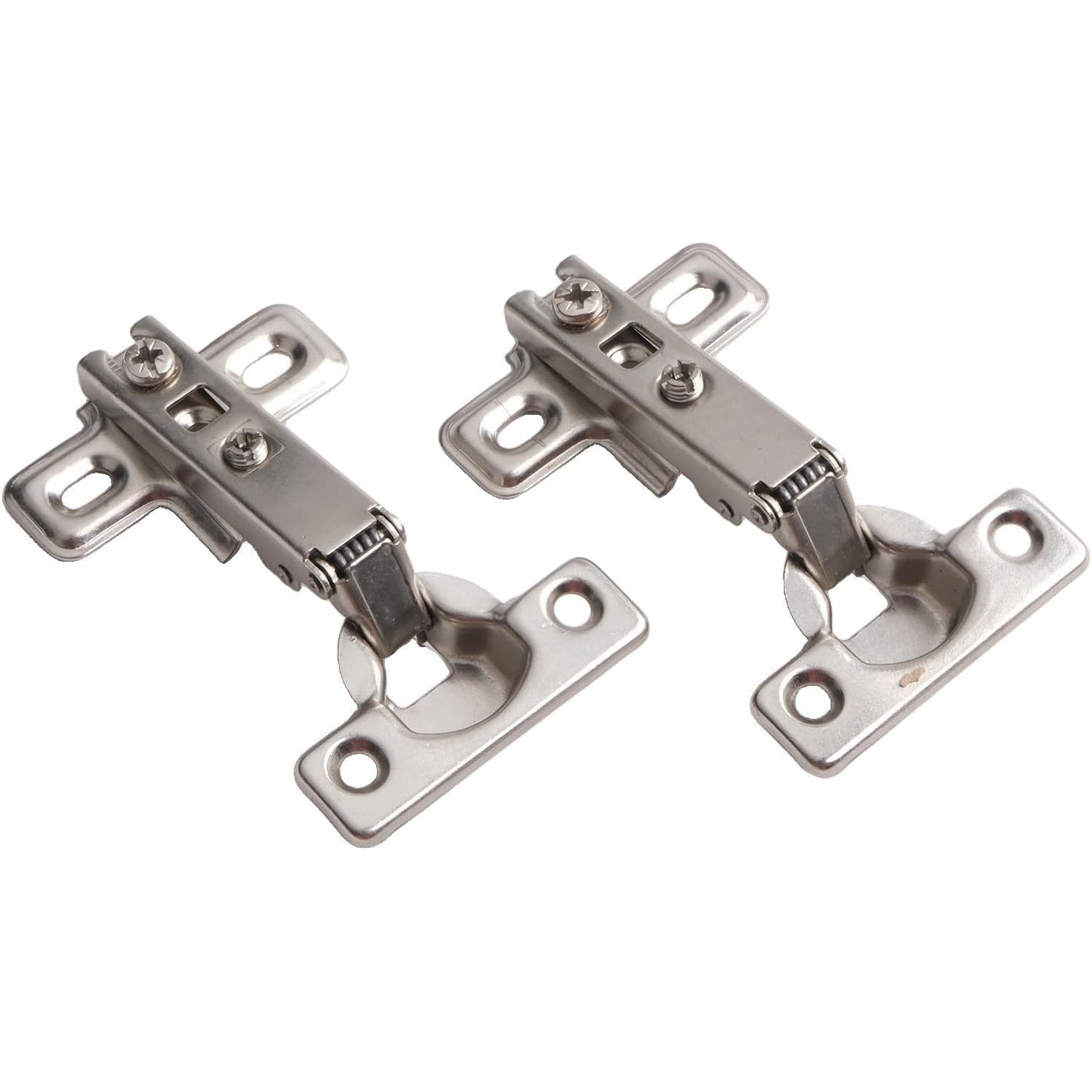 TEMU 2pcs 25mm Stainless Steel Cabinet Door Hinge Set, With Buffer, Small Aviation Tube Hinges With Holes, For Wardrobe, Closets And Kitchen Cabinet