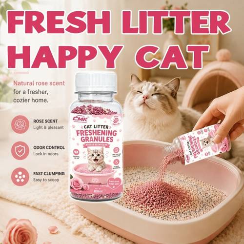 rose scented cat litter deodorizing litter air freshener moisture absorbing and quick drying extends litter life suitable for multi cat households and litter box use