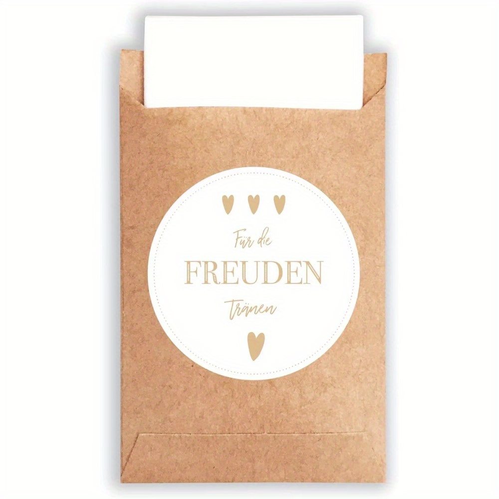 E-shop 50 Stück Briefumschläge im deutschen Vintage-Stil mit 50 passenden Aufklebern – Mini-Geschenktüten aus Kraftpapier mit für Hochzeiten