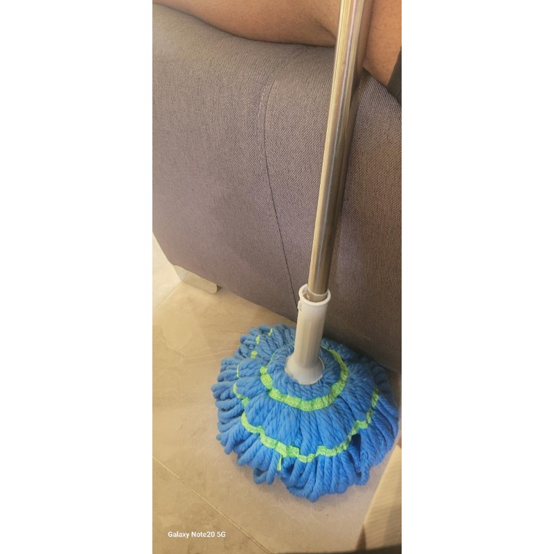 TEMU 1 Hand-free Mop - Super Absorbent Microfiber Head, Suitable For Cleaning Ceramic Tiles, Wooden Floors, And Composite Floors - Dual-use For