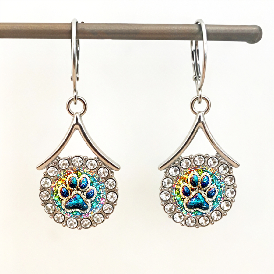 TEMU Boucles d'oreilles 2 pièces à empreintes de pattes, boucles d'oreilles animaux, boucles d'oreilles nature, boucles d'oreilles artistiques,