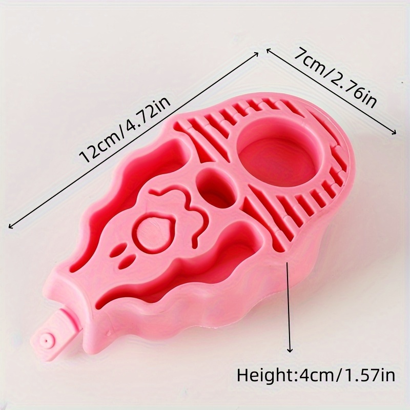 TEMU Ergonomic Pet Massage Brush For - Silicone Bristles, Durable Plastic Handle, Gentle Grooming Tool For Bathing & Light Beige Care, Non-electric