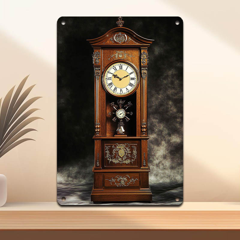 

2d A Vintage Wall Clock Metal, Measuring 8x12 Inches, Serves As An Decor Piece. A Wall Decoration Suitable For Living Rooms, Bathrooms, And Bars, Making It A Unique Gift That Requires No Electricity.