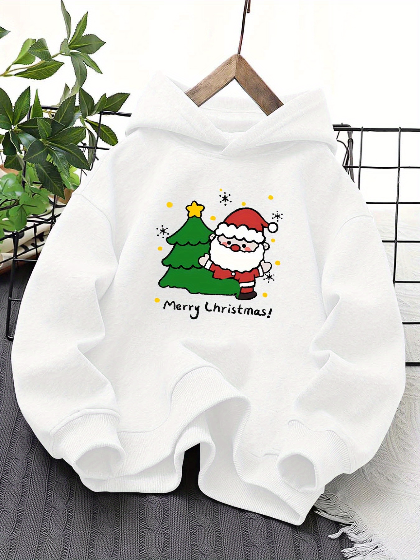 Felpa Con Cappuccio Natalizia Per Bambini - Tema Dinosauro, Oversize, Tessuto Caldo Per Inverno, Unisex