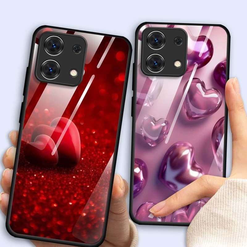 

Beautiful Heart Love Pattern Luxury Red Pink Phone Case Black Tpu For Xiaomi 14c A3x 3 13c Note 14 13 13r 13 12s 12r 12 11r 11s 11 10s Pro+ Pro Plus 4g 5g Tempered Glass Cover