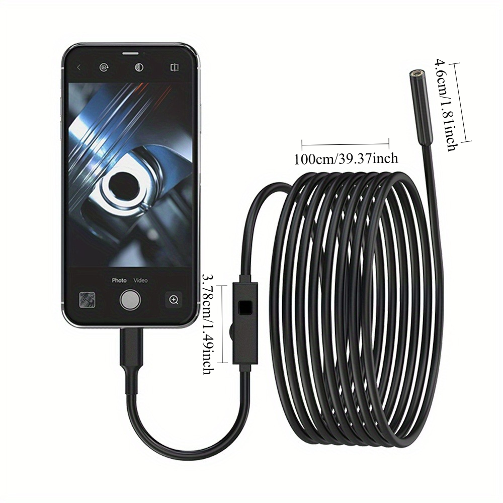 wkr mobile phone endoscope camera 1080p hd resolution ip67 with 8 led lights usb type c endoscope for   pipeline engine   space     gift for thanksgiving fathers day christmas