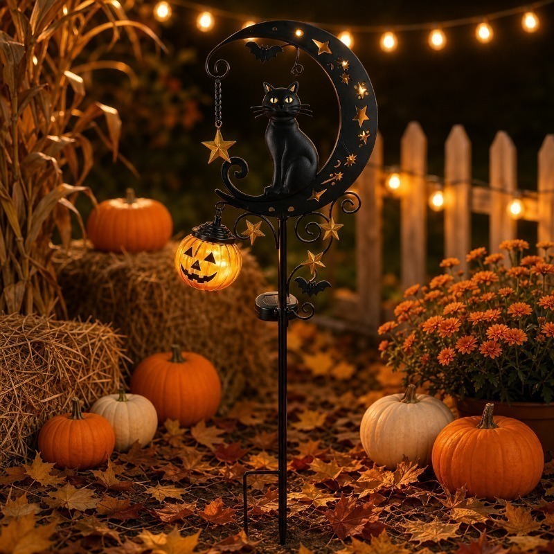 TEMU [3d] 2/1pc Solar Halloween Outdoor Decorative Lights, Fall Garden Stake Lights For Yard, Patio & Lawn Decor, Halloween Gift For Mom, Kids &