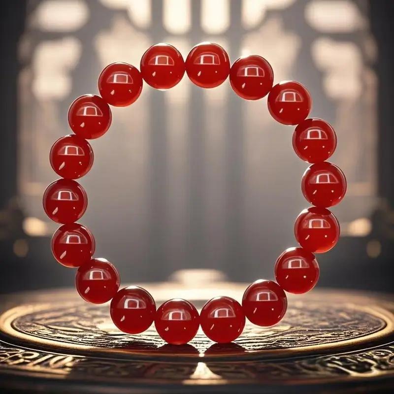 TEMU Bracciale con 1 perlina in naturale da 8mm - Finitura elegante , regalo per , fidanzata o amica | di amore e calore | per San Valentino,