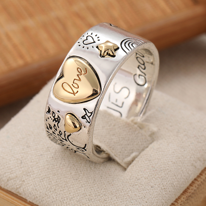 Image of Artisan Carved Equestrian Ring Vintage Horse & Sun Motif Jewelry, Handmade Bohemian Statement Ring For Women