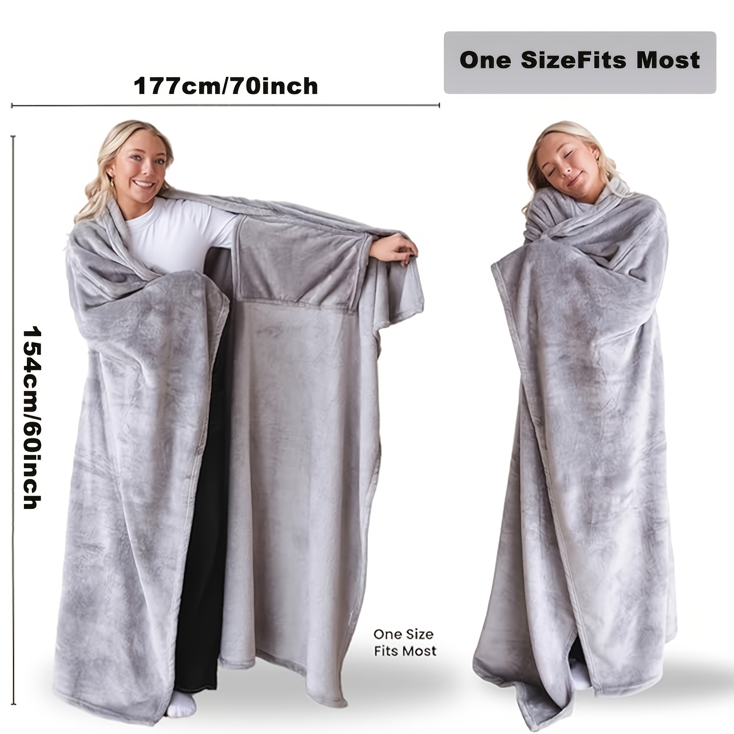 Wearable Blanket For Adults - A Unisex Plush Shawl Perfect For Autumn And Winter, Ideal For Use Room, Bedroom, Or While Traveling