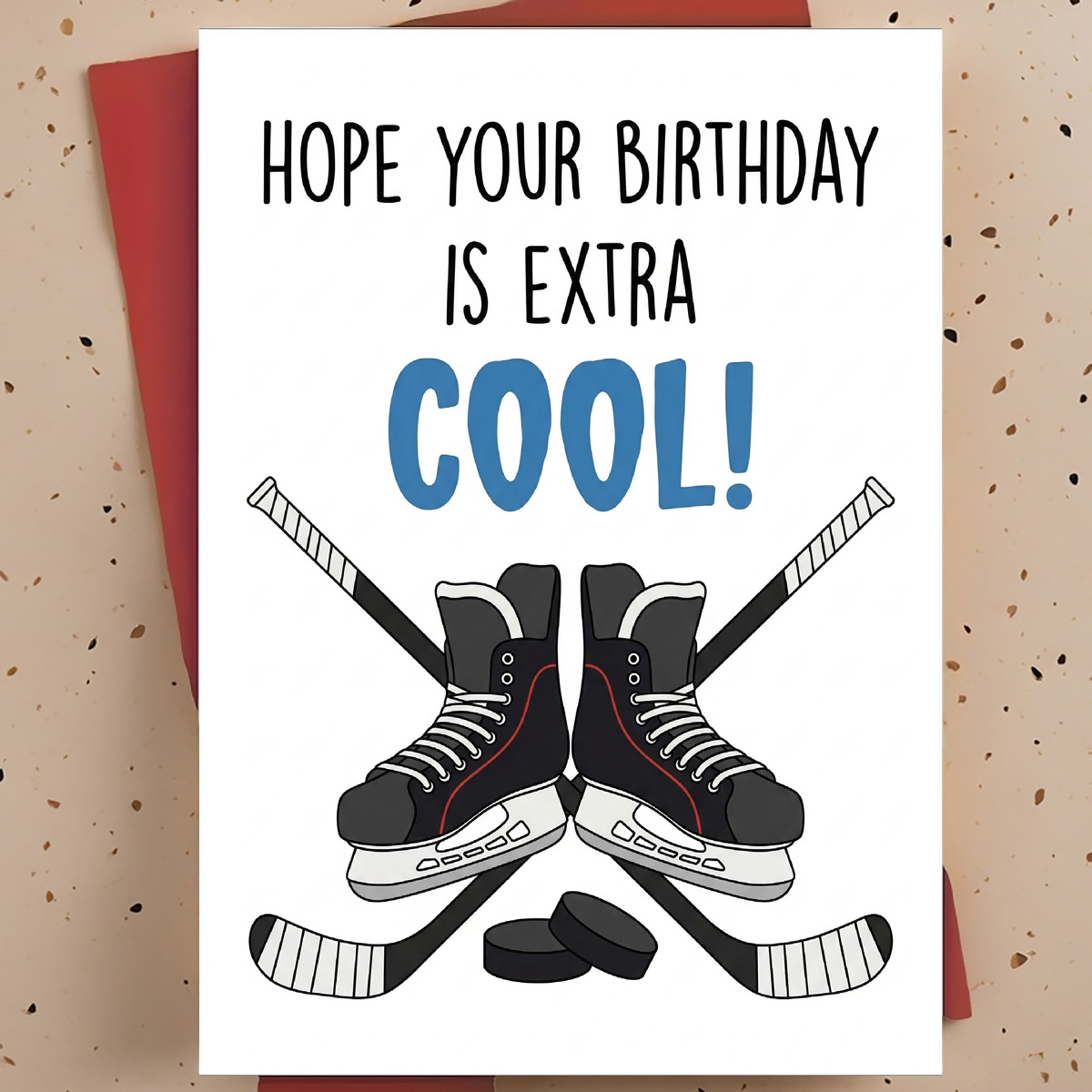 TEMU Carte d'anniversaire Hockey Simple : Une carte et adorable avec une enveloppe, parfaite pour , les collègues, , les meilleurs amis et les frères