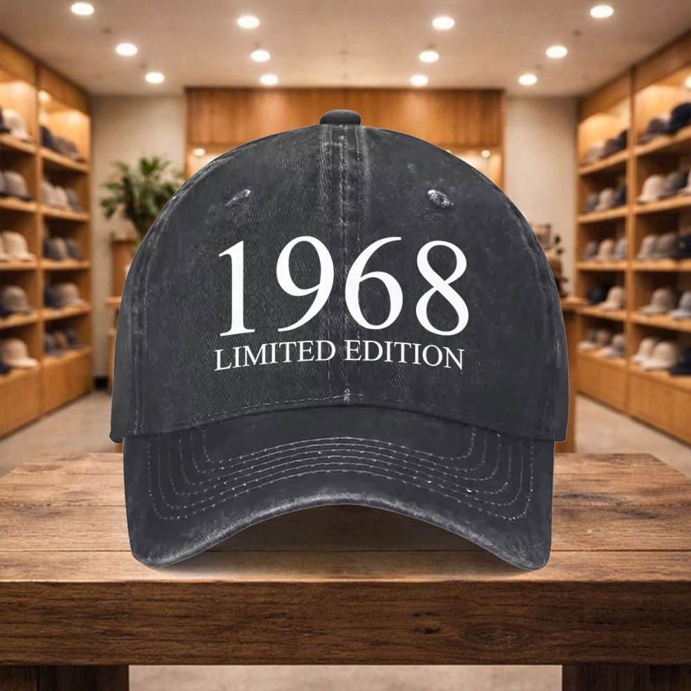 TEMU 1pc Vintage 1968 Edition Baseball Cap - Adjustable Retro Sports Hat With Curved Brim, Lightweight Suitable For Vacation, Travel, Streetwear,