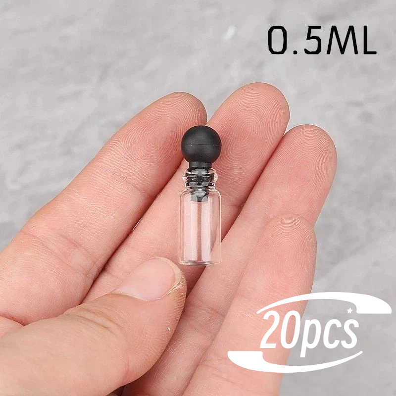 TEMU 20pcs 0.5/1ml Mini Clear Glass Empty Perfume Essential Oil Bottle Set