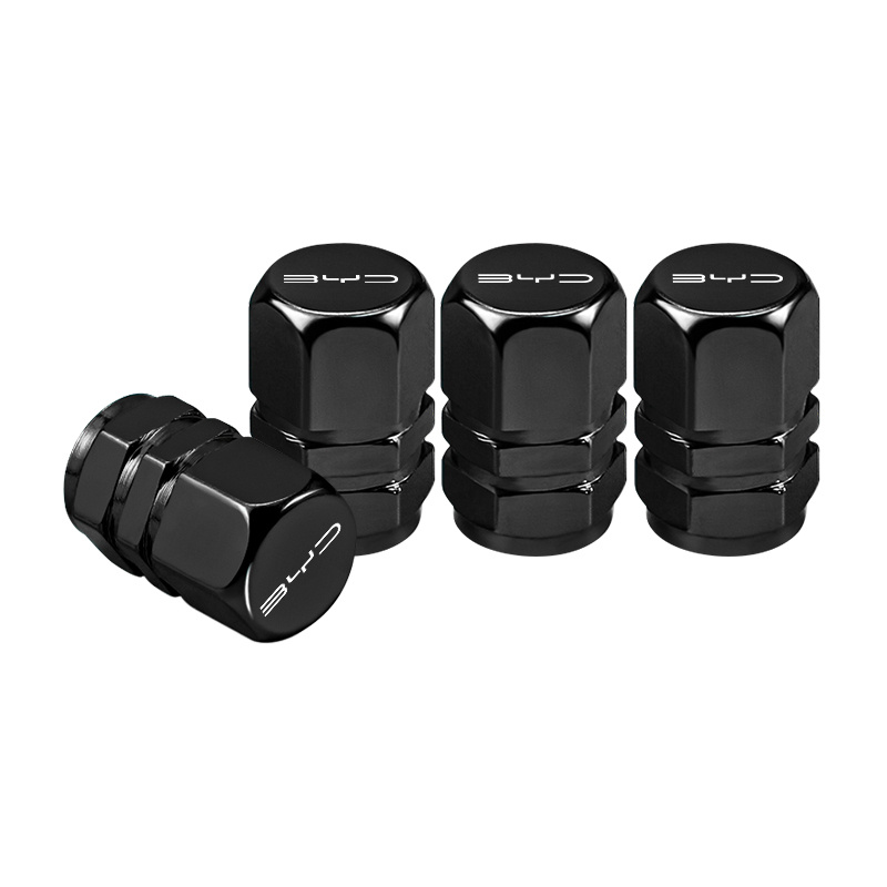 TEMU 4pcs Set Of Air Nozzle Caps For Byd Vehicles. Includes Valves, Valve Caps, Protective Covers, And High-quality Air Nozzle Cap Bolts
