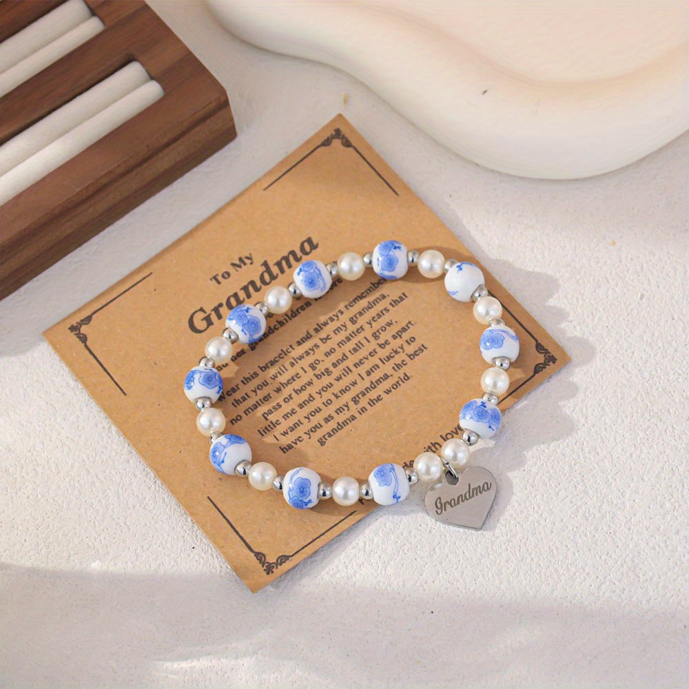Bohemian Style Ceramic Bracelet with Flower Charms, Ideal Gift