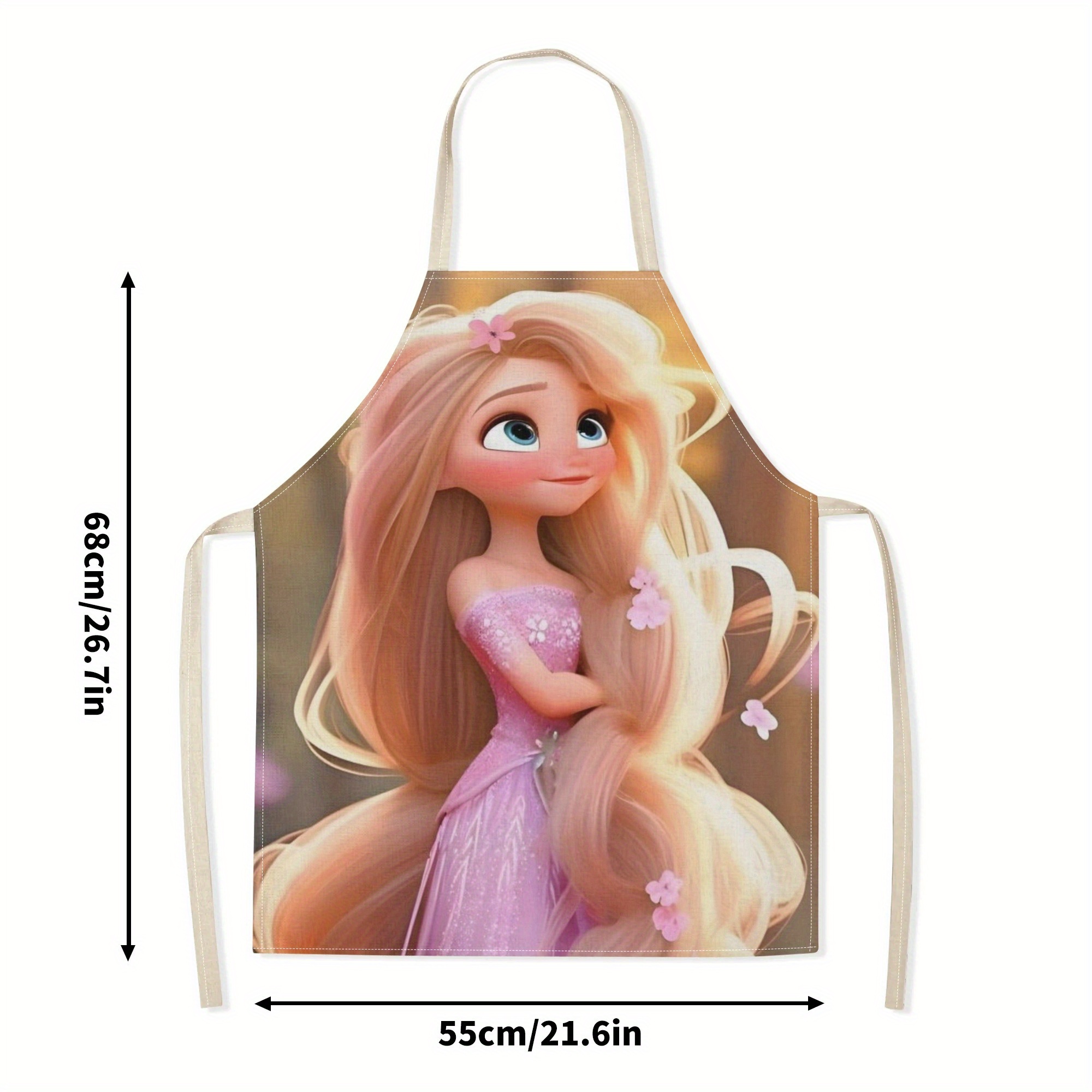 disney   a stylish waterproof apron featuring a cute cartoon design of princess  .   beautiful, fashionable, and simple, making  uitable for hotels, supermarkets, restaurants, fru hops, milk tea stalls, and   home use. details 7