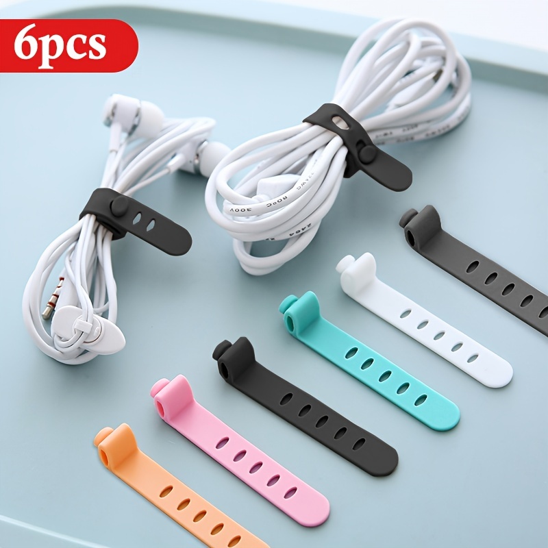 TEMU 6-Pack Siliconen Horlogeband Organizer: je oordopjes, opladers en datakabels netjes opgeborgen en gemakkelijk bereikbaar!
