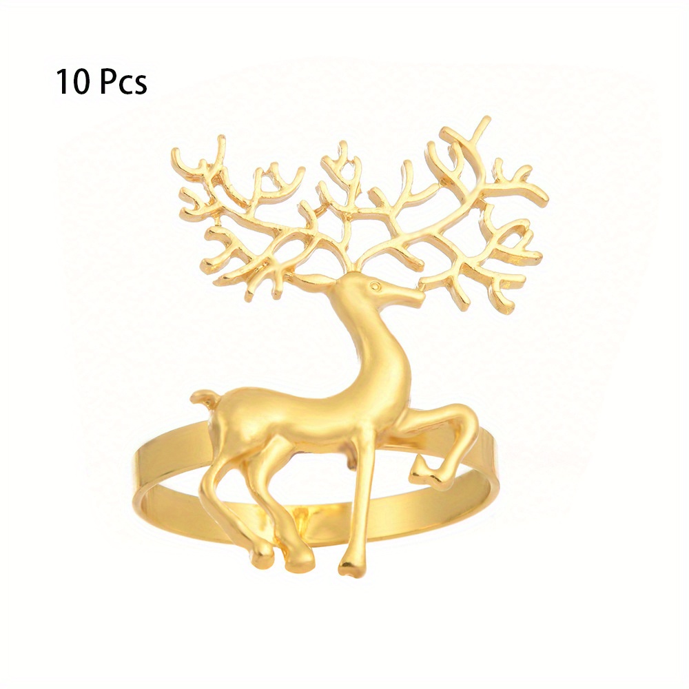 Set Of 10 Festive Napkin Rings Featuring , Perfect For Christmas, Thanksgiving, Winter Weddings, Dinner , And Home Table Decor, Ideal For Holiday Parties And Seasonal Decoration