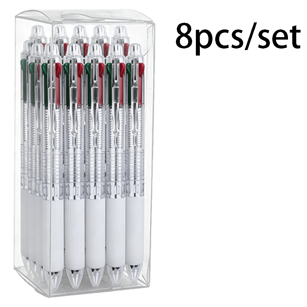 TEMU Set da 8 pezzi penna a sfera a liquido multicolore 4 in 1, penna estensibile multicolore da 0,5 mm, penna a multiuso , , blu, verde, tocco e