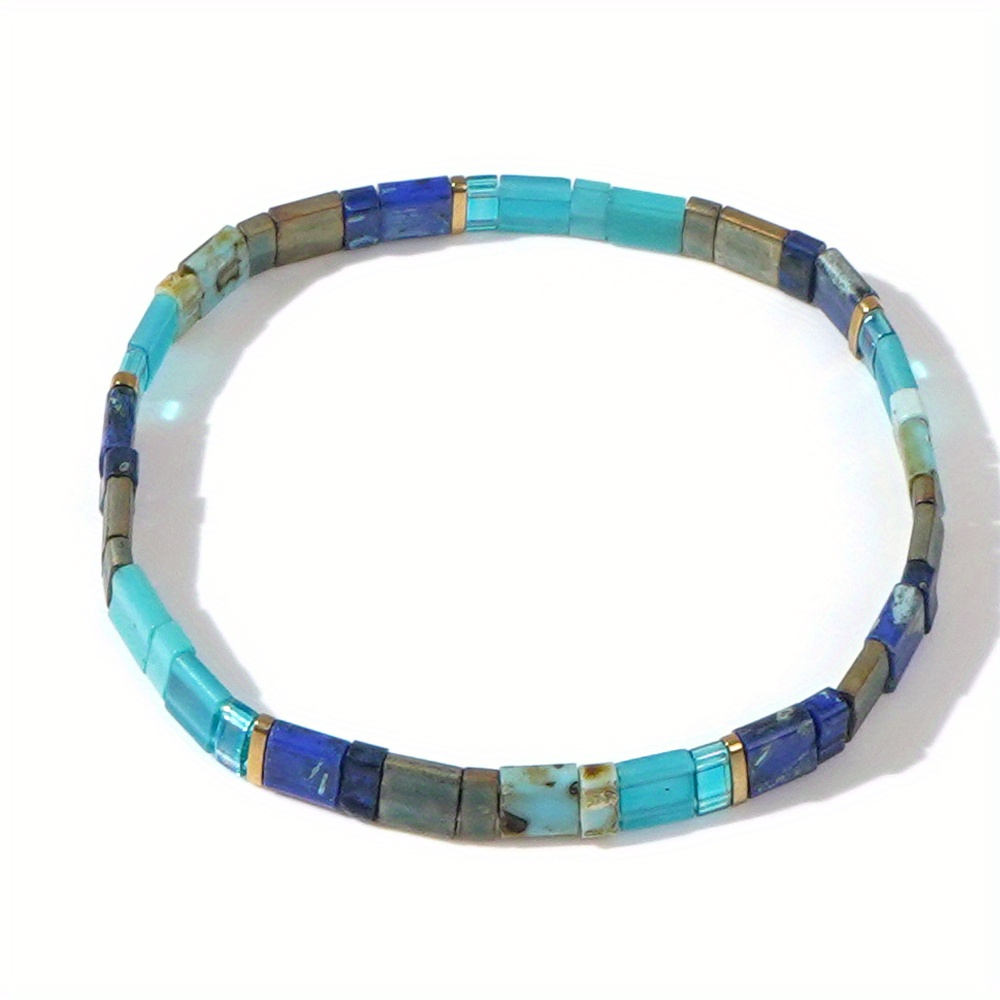 Image of 1pc Women's Fashion Bead, Bohemian Style Spring Summer Tila Elastic Cord, Carnival Gift