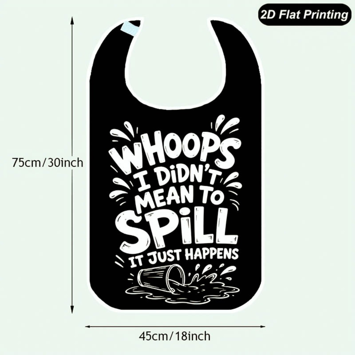 TEMU 2d Flat, 1pc Adult Bibs For Women Men And Elderly, Spill Print Dining Apron, Feeding Bib For Adults, Parties, Dining, And Home Use, Washable And