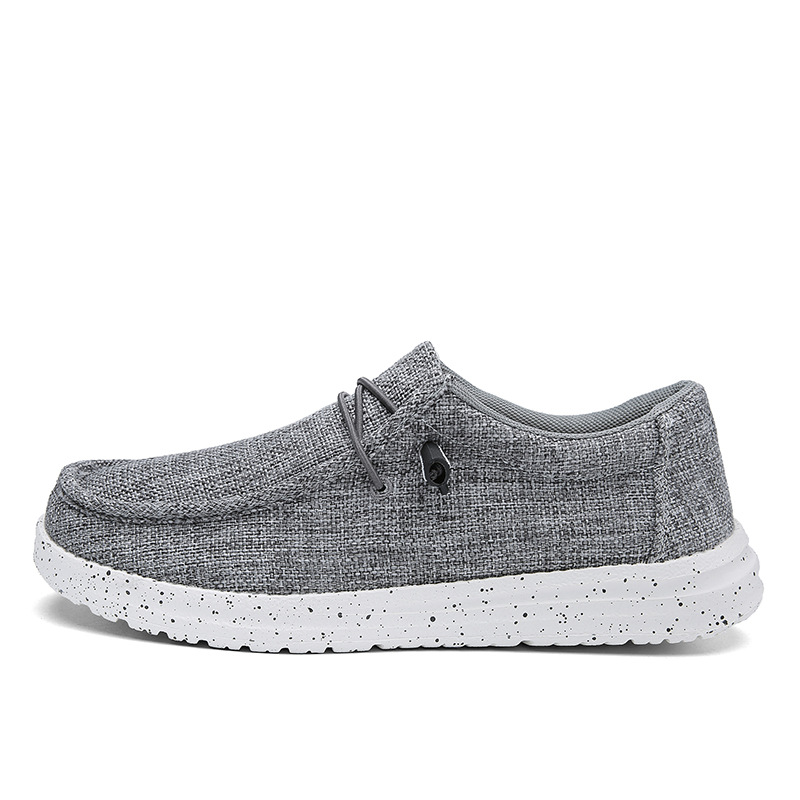 plus size mens canvas shoes 2026 spring lightweight loafers canvas casual shoes fashionable slip on sneakers
