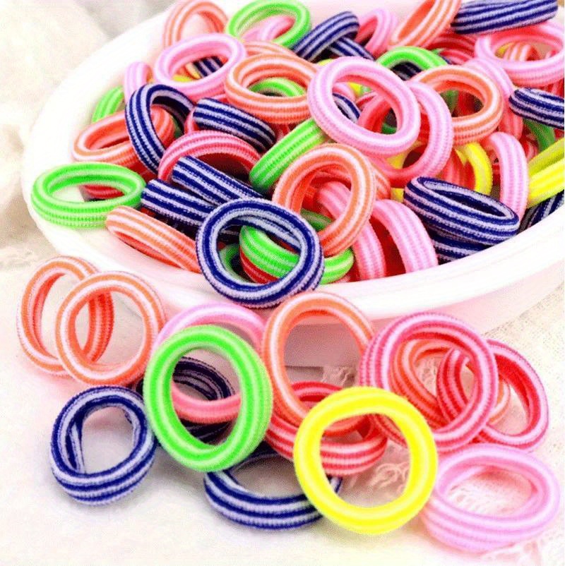 200pcs Vibrant Colorful Elastic Hair Bands for Girls & Women - Small Rubber Ponytail Holders, Scrunchies & Hair Ties - Mixed Colors for Stylish Hairstyles & Everyday Use