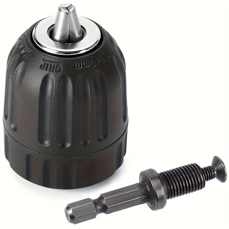 3/8" Keyless Drill Adapter, 0.8-10mm Capacity Hex Shank Quick Connect Impact Driver Conversion Tool, Metal Converter, 3/8-24unf Mount - Drill Accessories For Diy Projects