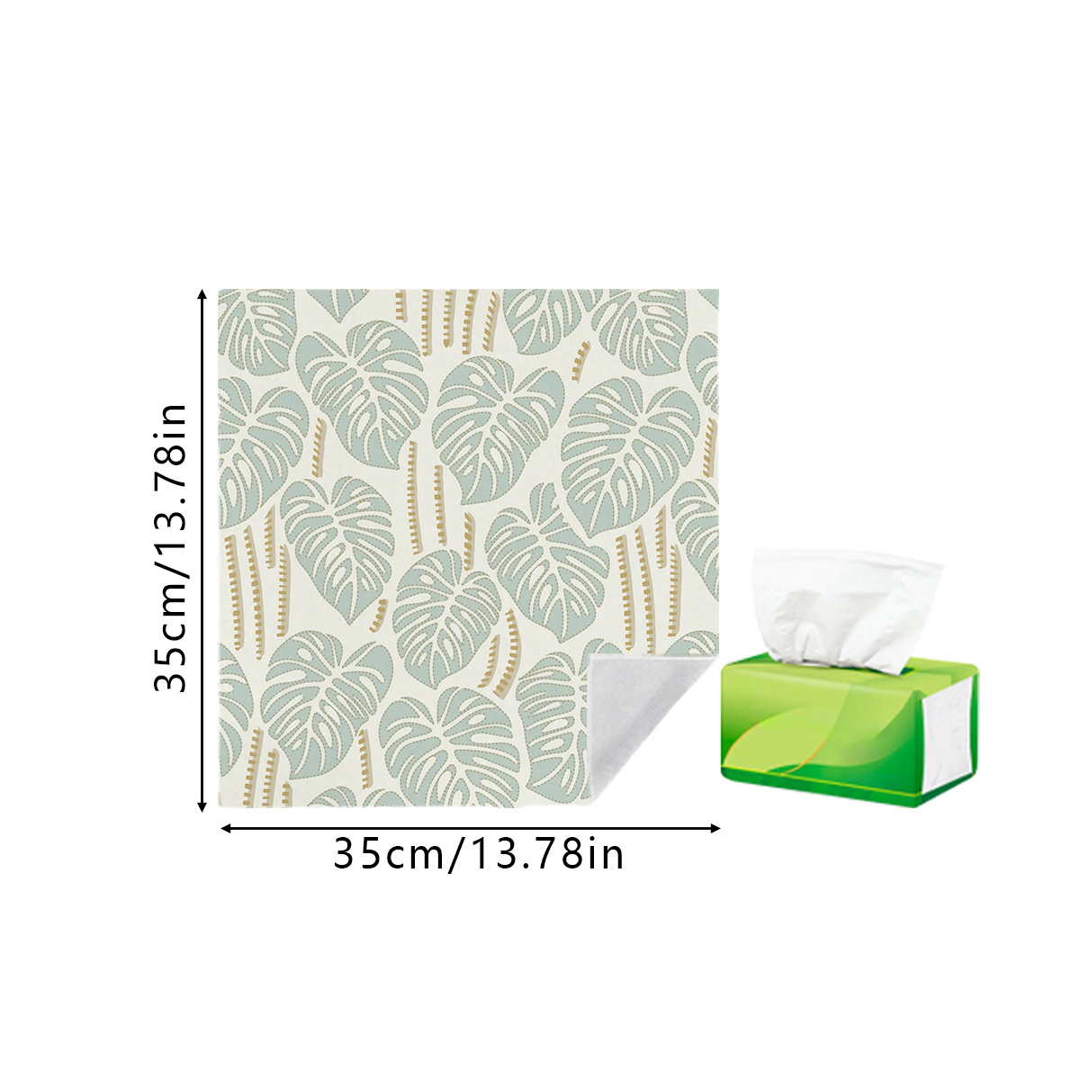 TEMU 1pc Self-adhesive Magic Wrap Cloth Suitable For Office, Travel & Laptop - Multifunctional Scratchproof Cover With Morandi Green Leaf Print,