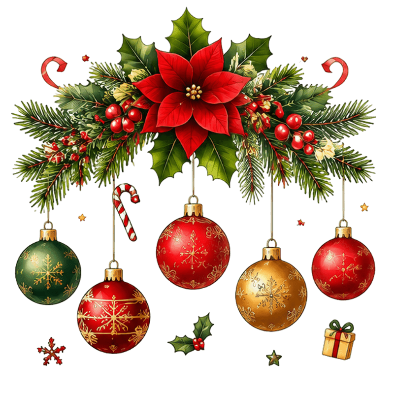 TEMU 2d Flat, 1pc Static Cling Window Film Suitable For Bathroom, Kitchen, Christmas Decorations - Removable Plastic Sticker With Branch & Ornament