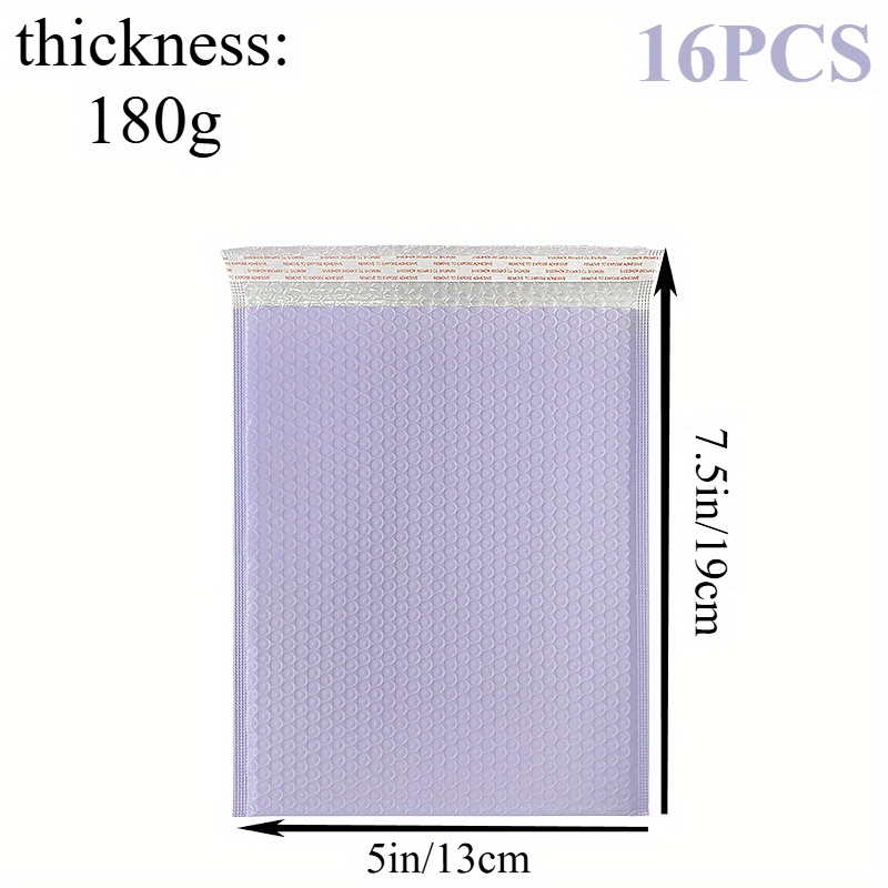 TEMU 16 enveloppes à bulles , 5X7.5In/ 6X9In/ 8X11In/ 10X14In, sacs d'expédition en plastique avec bandes auto-scellantes, enveloppes pour boutique,