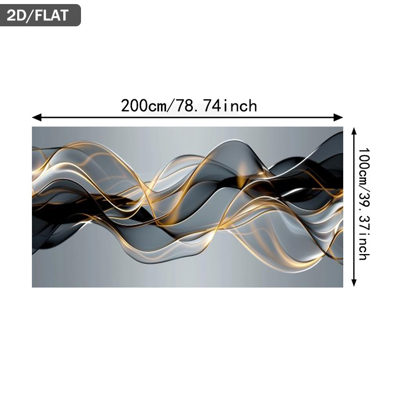 TEMU 2d Flat, 2d Flat 1pc 39.37*78.74in/100cm*200cm Frameless Flowing Lines Of Golden And Art Wall Art Canvas Painting Art For Living Room Modern