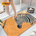 1pc 2pcs sophisticated floor mat caramel hues vibrant orange flat design abstract entryway rug kitchen bath decor non slip easy clean texture mat multiple sizes