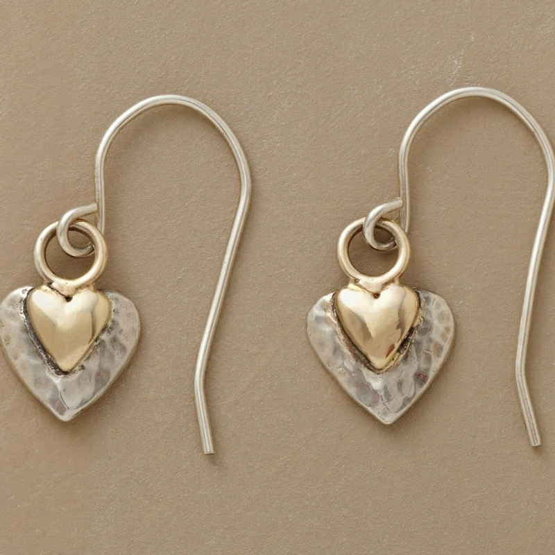 Retro Heart-Shaped Pendant Earrings for Women