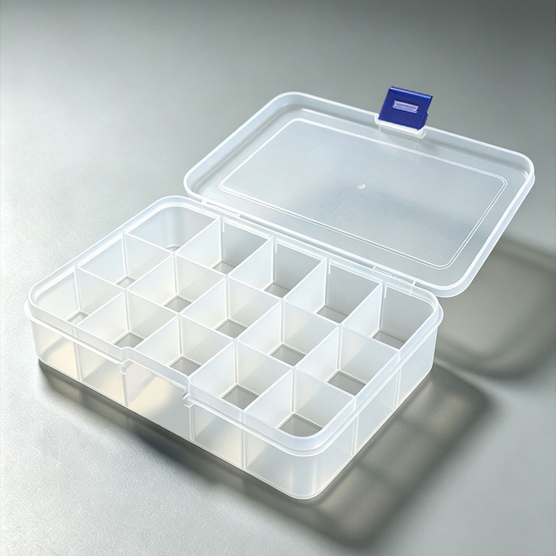 TEMU 4 Pack Clear Plastic Bead & Jewelry Organizer Box With Snap Lock Lid - 15-compartment Transparent Storage Case Suitable For Earrings, Rings,