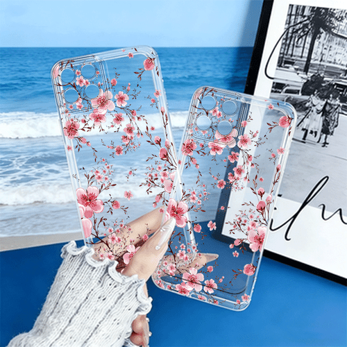 phone case cherry full branch case suitable x5 x5b x5 x6 x6b x7 x7a x7b x7c x8 x8a x8b 2d flat design transparent full coverage tpu phone case simple and stylish shockproof soft shell