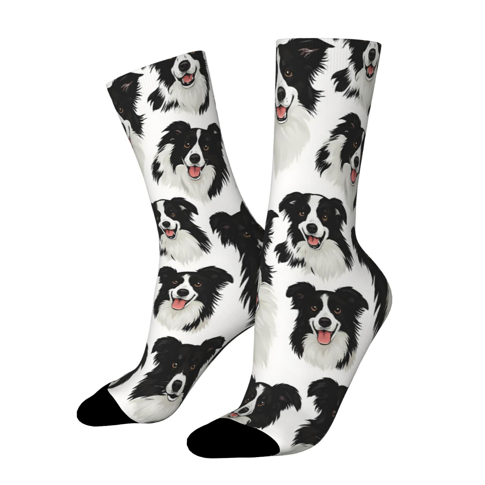 TEMU A Pair Of Unisex Outdoor Socks Featuring A Dog Pattern, Mid-calf Length, Machine Washable, Suitable For Outdoor Sports Enthusiasts, Comfortable