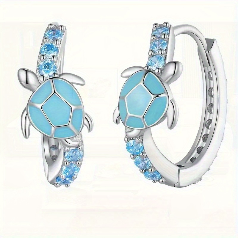 TEMU Shiny [women's Tortoise Hoop Accessories] 1 Pair Of Fashion Hoop Earrings For Women Bohemian Tortoise Hoop Earrings For Women Everyday Casual