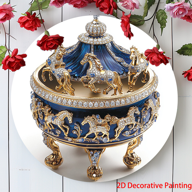 

1pc Ayy0767 Aluminum Box 2d Decorative Painting, Round , 8x8inch Metal Art For , , , Restaurant Decor