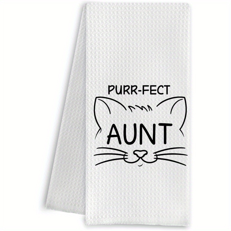 

1pc, 18x26inch, Polyester Towel, " Aunt" Cat , Dish Towel For & Bathroom, , ,