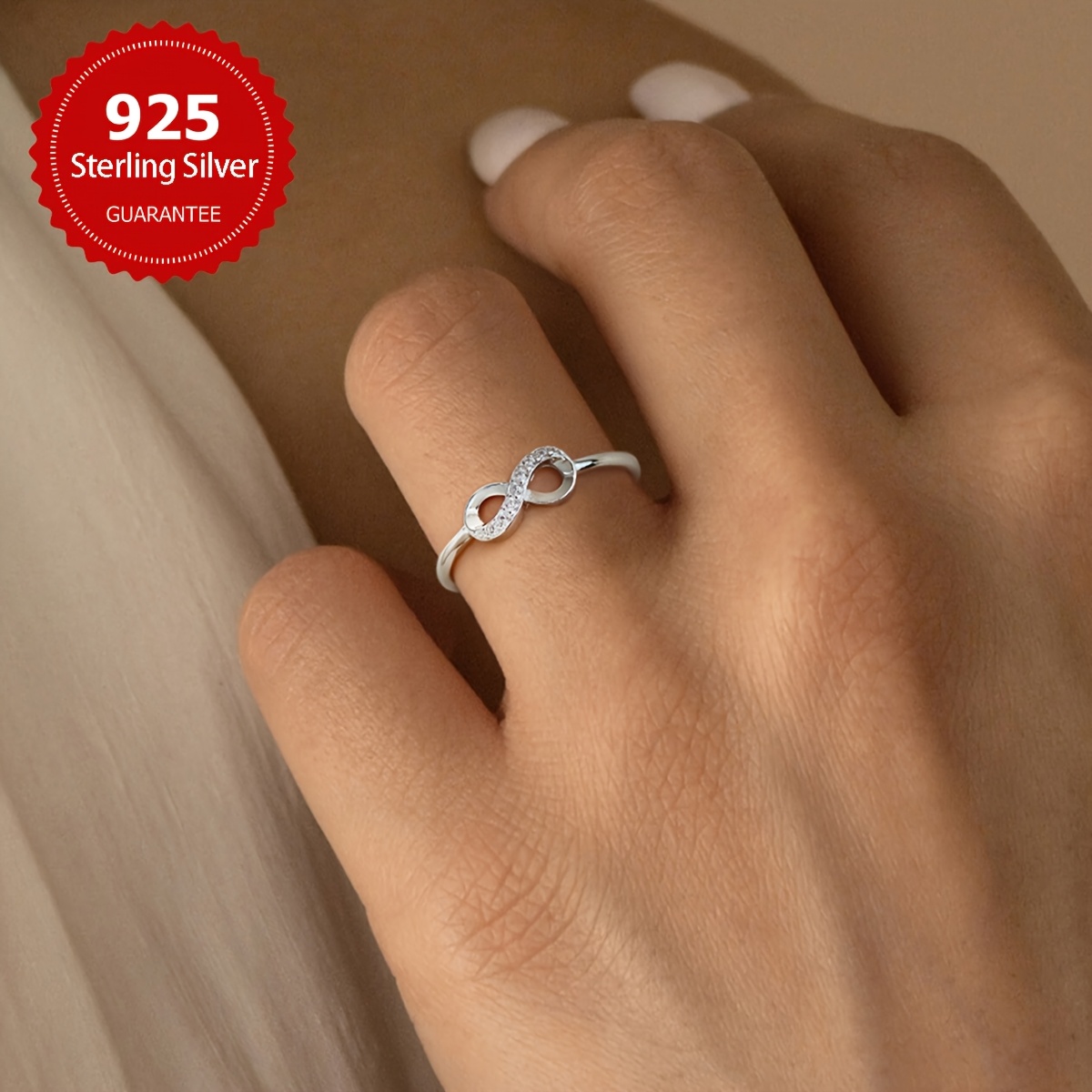 1 Exquisite Infinity Symbol Ring, Women'S S925 Sterling Silver Wedding Band, Elegant Women'S Valentine'S Day Jewelry Gift
