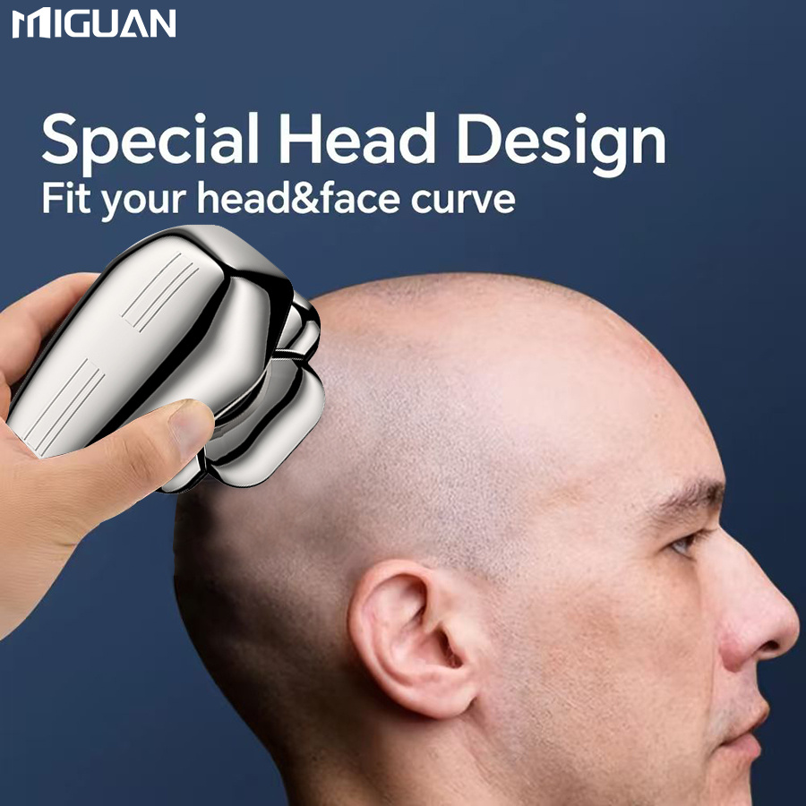 Multi-Functional Electric Shaver with 9 Heads for Bald Shaving