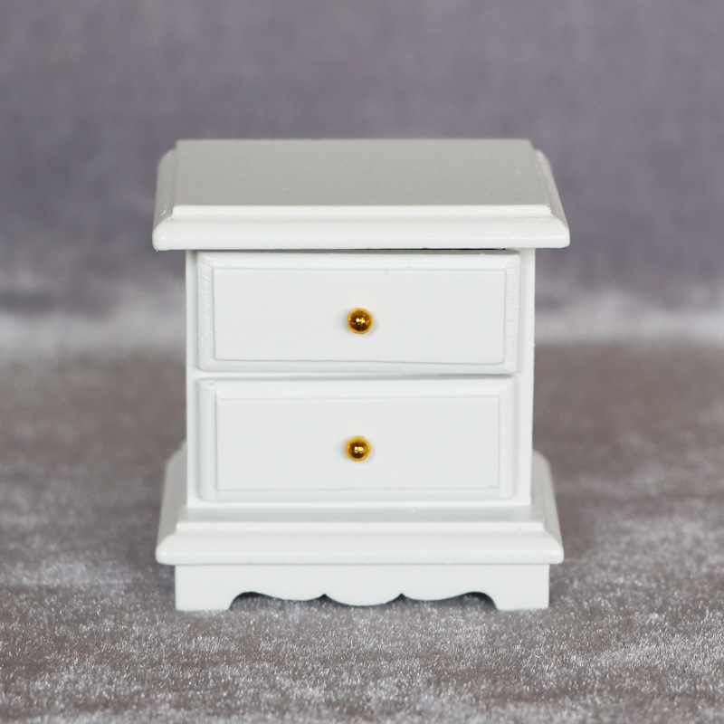 TEMU Meuble de chevet miniature 1:12, format poche, mini table de chevet, à , ornement de rangement, accessoire de décoration de chambre de poupée