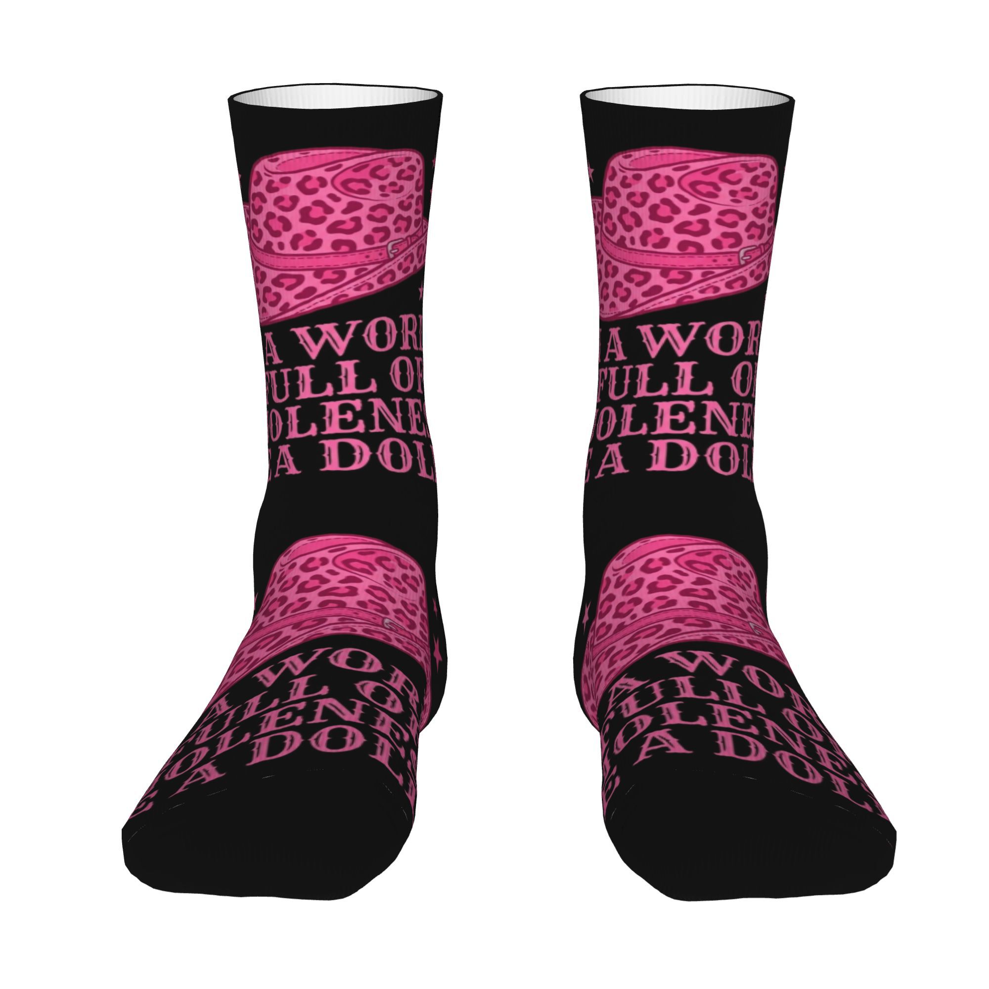 TEMU 1 Of Jolenes Be Dolly 2d Flat Printing Hip Hop Vintage Crazy Men's Compression Socks Unisex Harajuku Seamless Printed Funny Novelty Happy