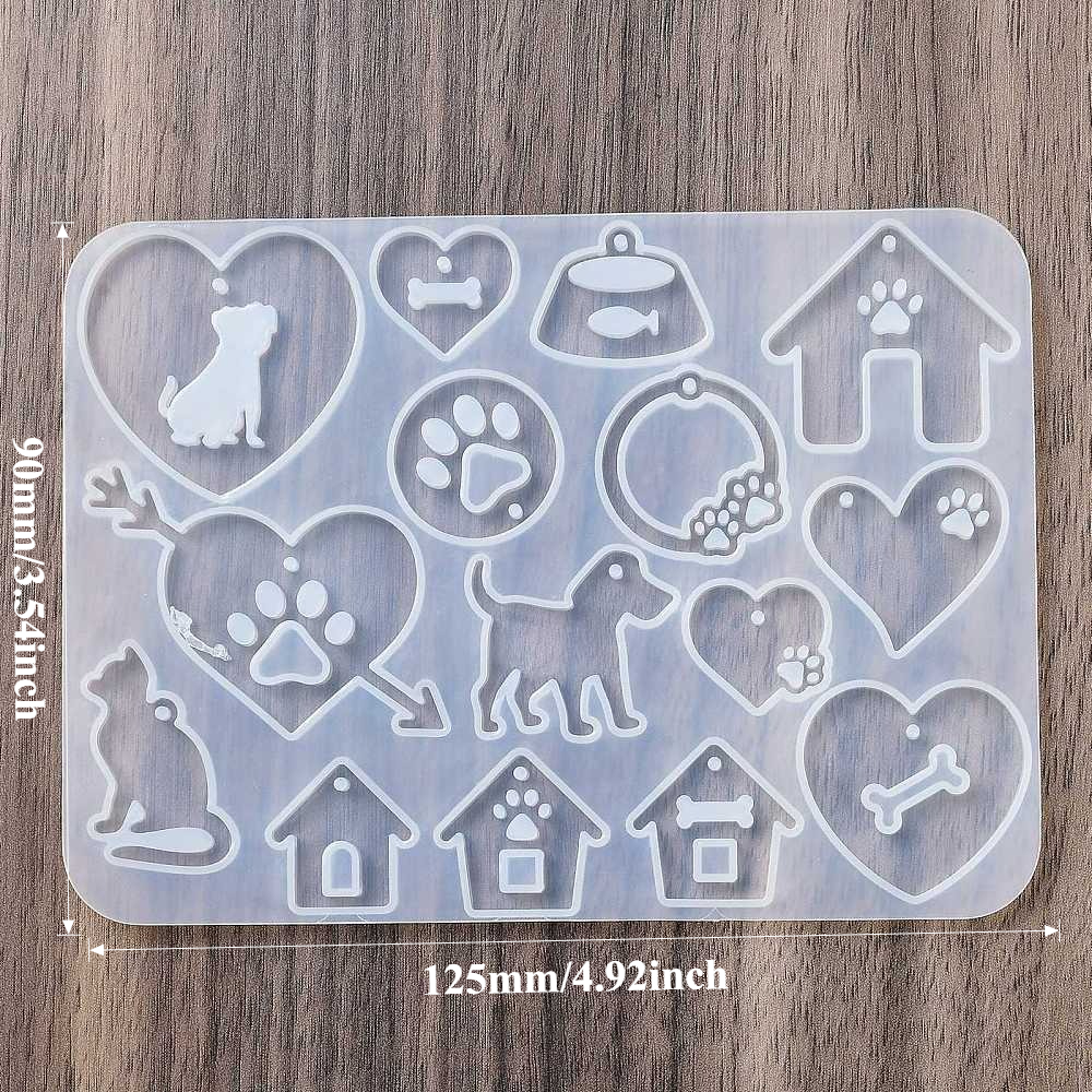 TEMU 1pc Silicone Molds For Pendants, Suitable For Casting Resin, Featuring Designs Of Cats And Dogs, In White, Ideal For Your Own Jewelry