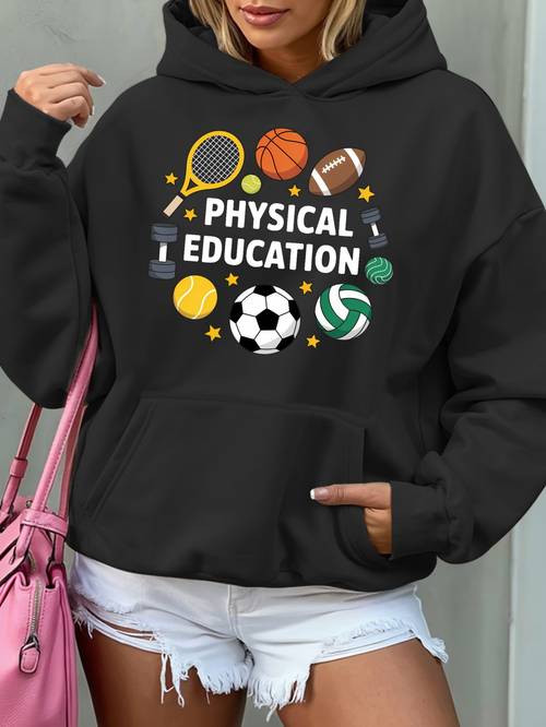 womens casual hoodie with a printed design autumn and winter this long sleeved sweatshirt features a pocket and a wonderful gift for