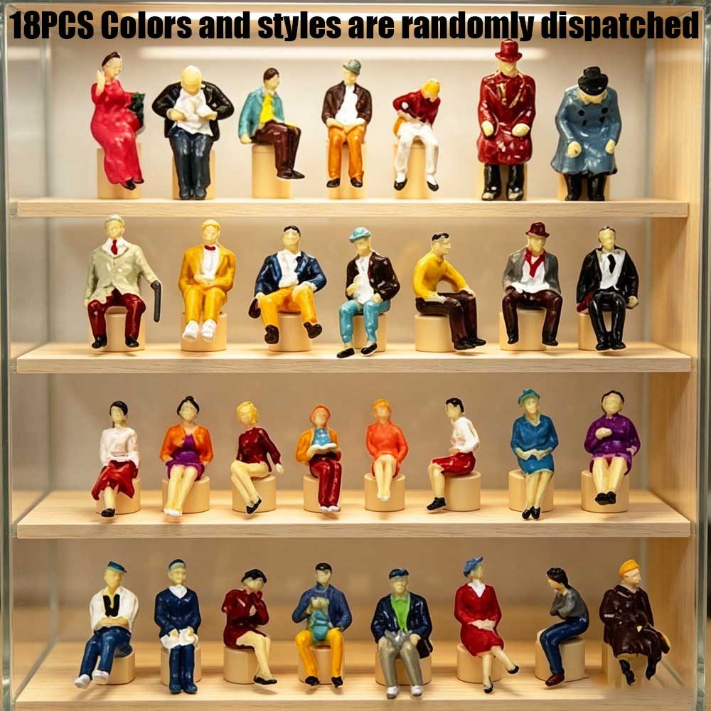 18pcs 1 87 miniature sitting posture figurines with different shapes and postures sand table landscaping scene layout micro landscape handmade universal styles and colors    