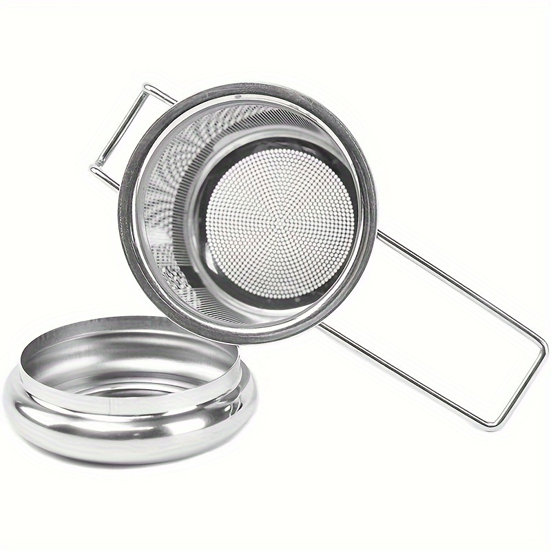 1pc stainless steel tea infuser with lid and handle micropore metal tea strainer basket for loose leaf tea home office restaurant hotel tea accessory details 3